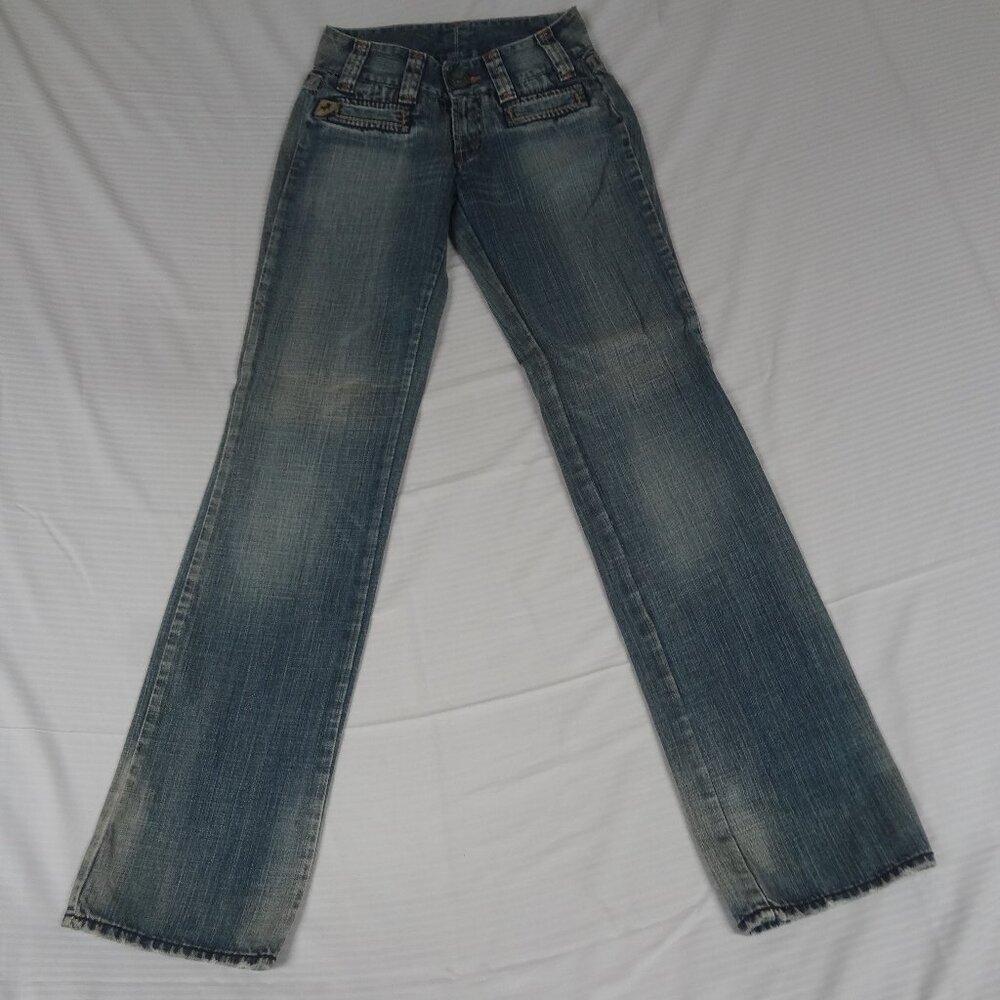 LOIS JEANS BOOT CUT WOMENS BLUE JEANS SIZE 26 K396